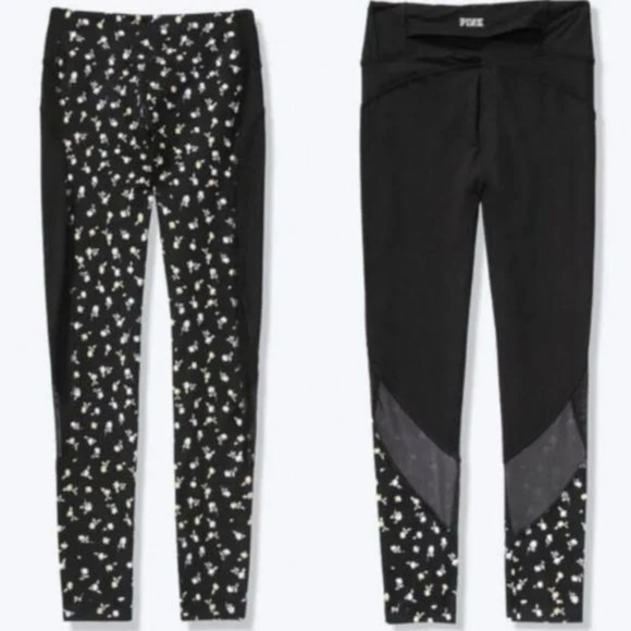 PINK Victoria's Secret Ultimate Featherweight Floral Mesh Panel Leggings Size M - Picture 15 of 15